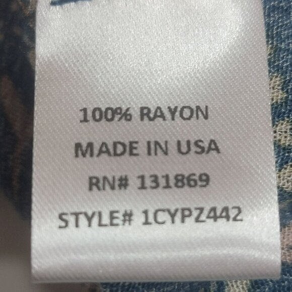 Honey & Sparkle Tank Top, Junior M, Blue & Yellow/Green Paisley, Front Tie, NWT - Picture 6 of 12